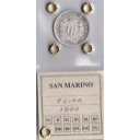 1906 1 Lira argento San Marino  Q/Fdc Sigillata Periziata